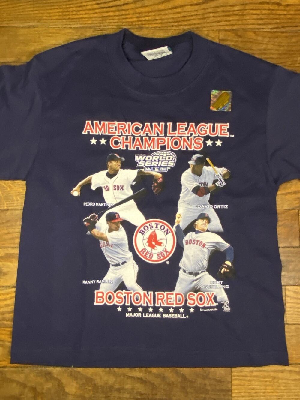 Vintage 2004 Boston Red Sox AL Champions T Shirt Small Ortiz Pedro Manny MLB